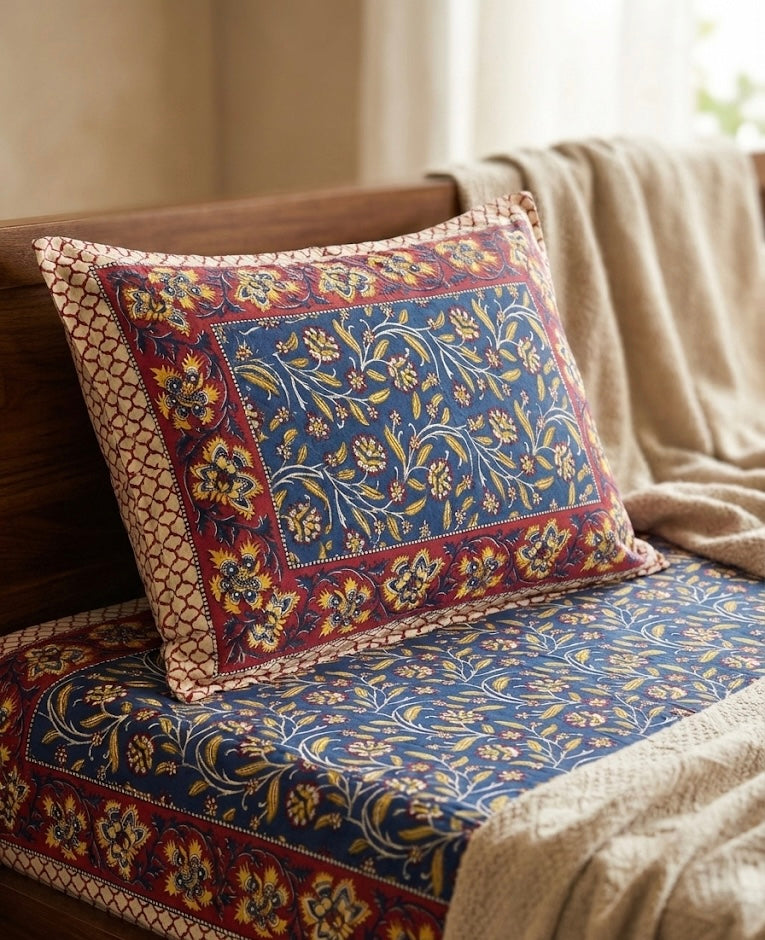 Cotton Queen Size Bedsheet – Hand Block Design