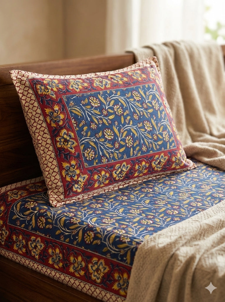 Cotton Queen Size Bedsheet – Hand Block Design