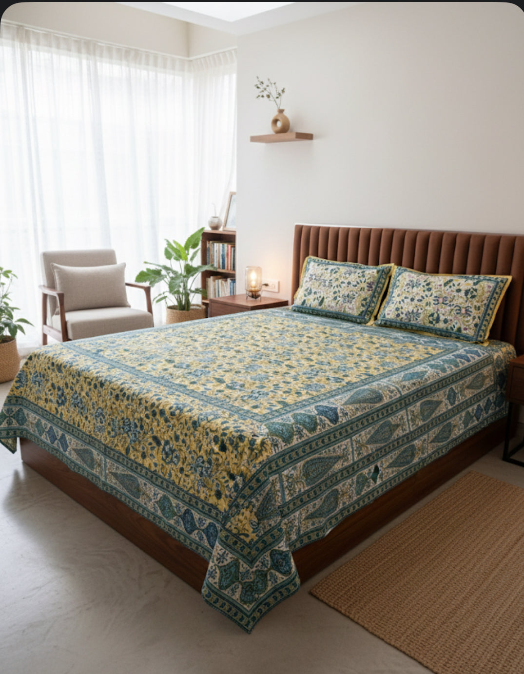 Bedsheet - Amayra yellow green