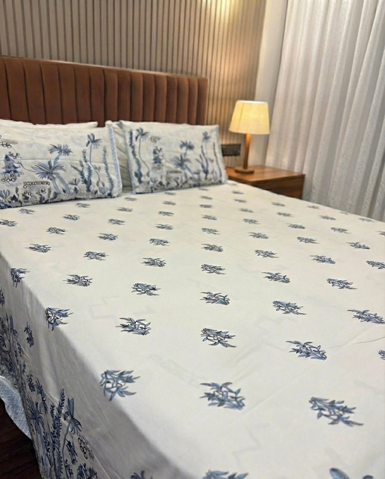 AI Cotton Bedsheet – King Size | With 2 Pillow Covers