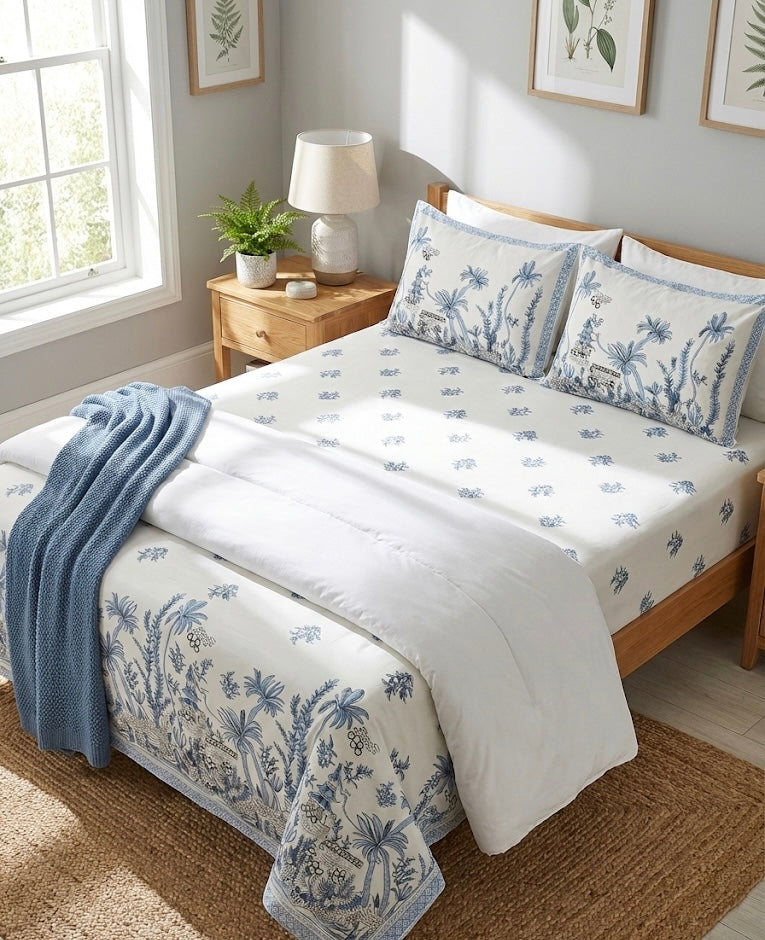 AI Cotton Bedsheet – King Size | With 2 Pillow Covers