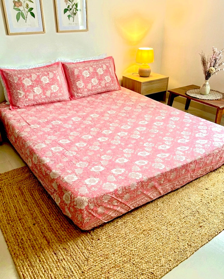 Amayra Premium Cotton Fitted Bedsheet – King Size (108x108 inches)