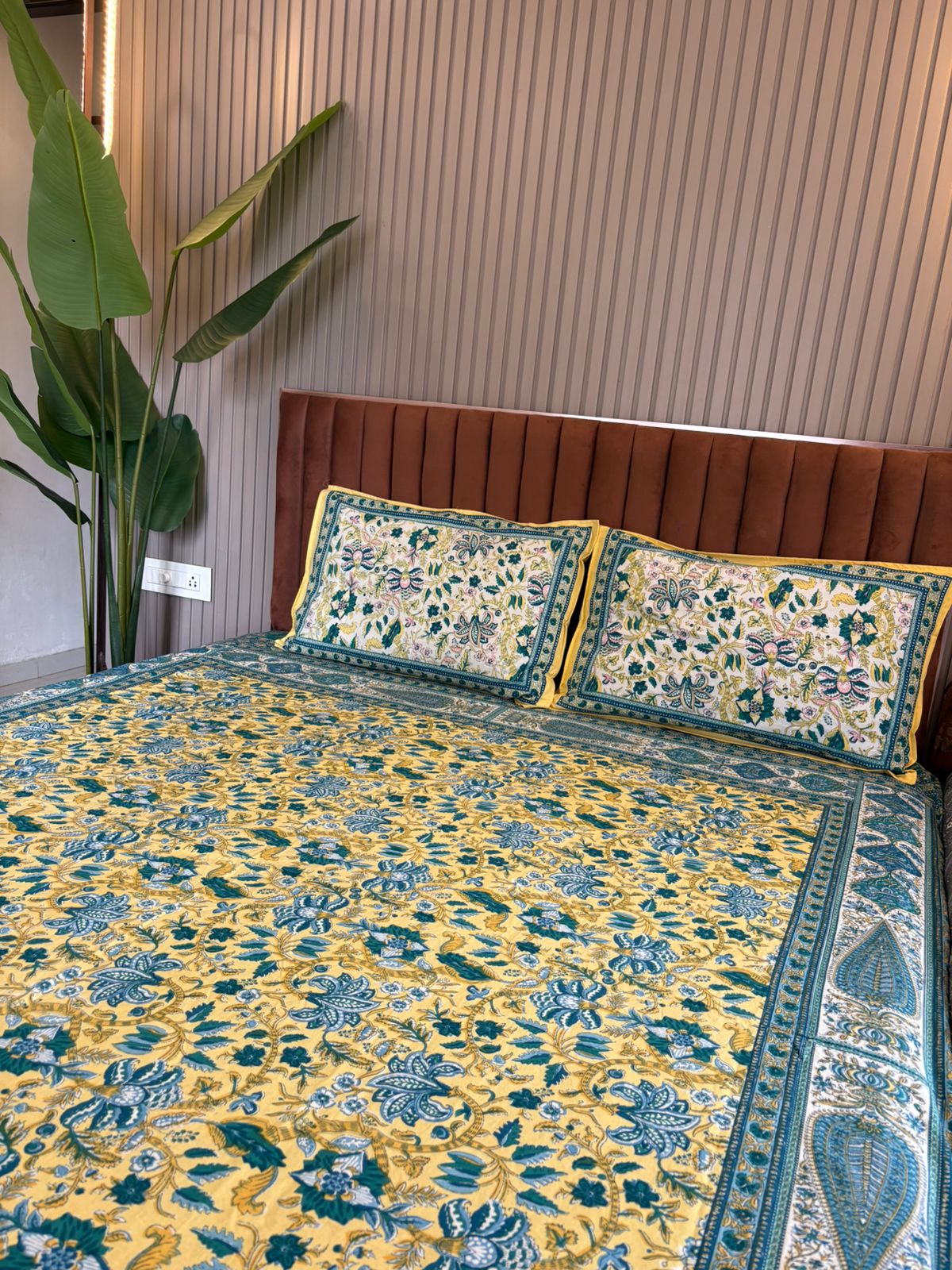 Bedsheet - Amayra yellow green