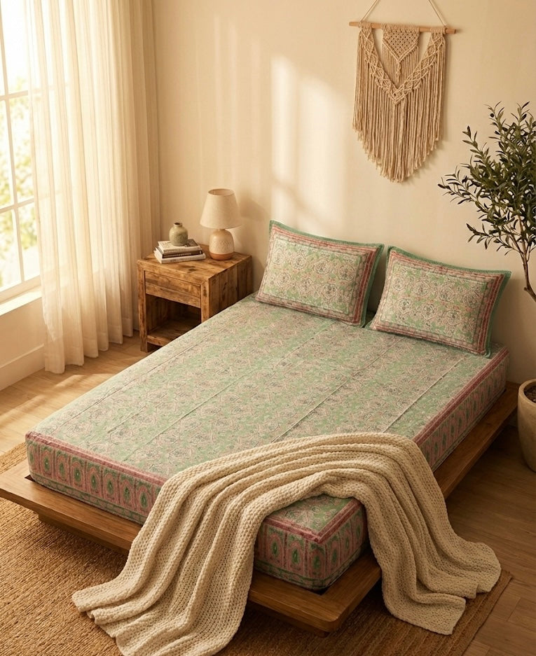 Amayra Green bedsheet