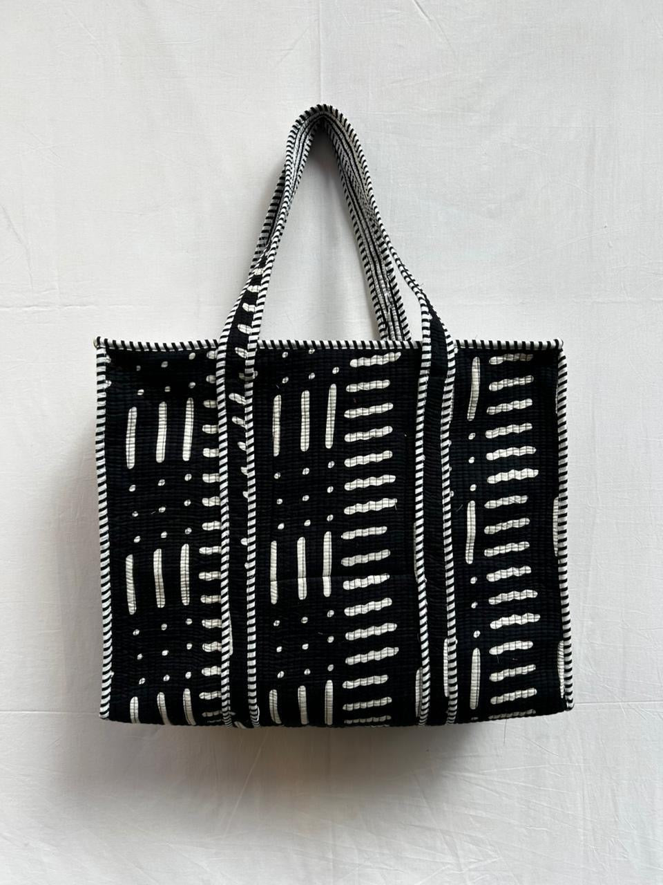 Black Quilted Tote Bag ( Medium)