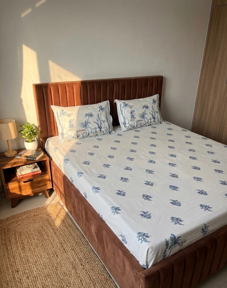 AI Cotton Bedsheet – King Size | With 2 Pillow Covers