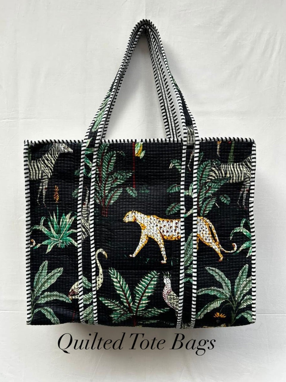Black Quilted Tote Bag (Large)